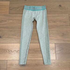 GYMSHARK Green Marl Jade Green Flex Low Rise Active Gym Workout Leggings Size XS
